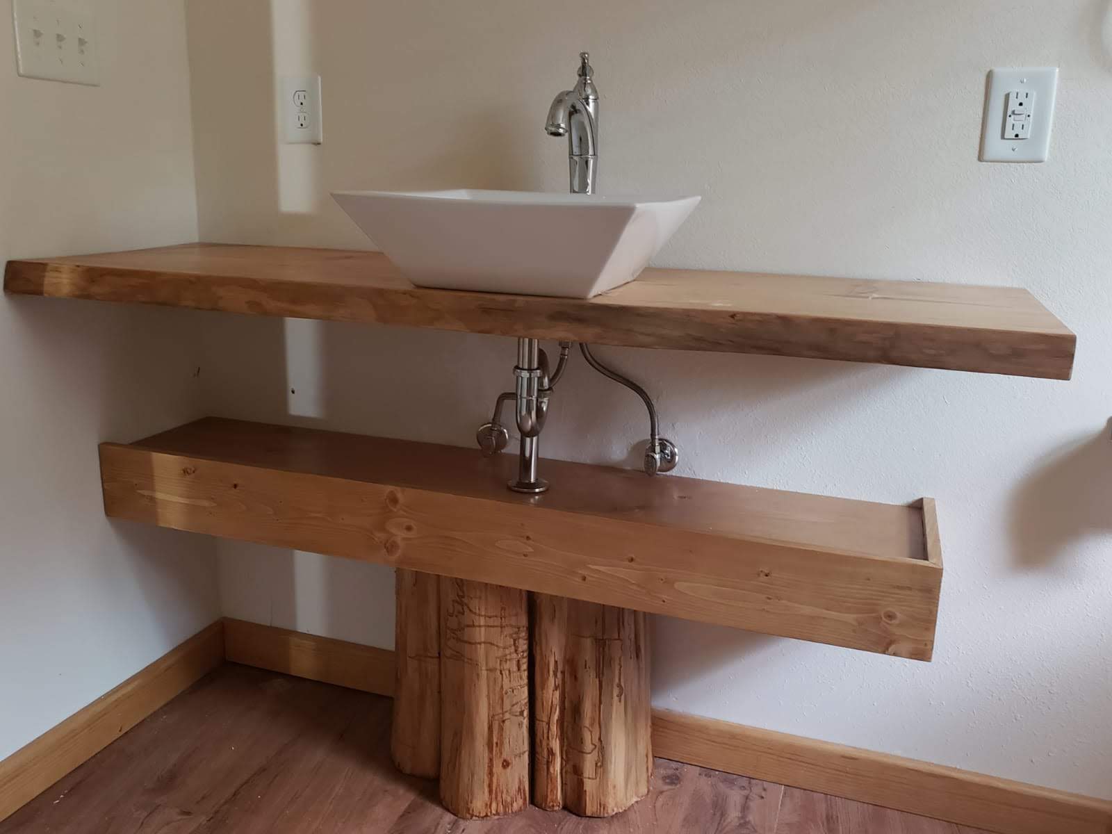 Rains Mill Custom Wood sink in Raleigh, NC.